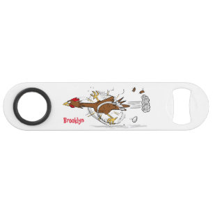 Funny running cool chicken cartoon illustration
