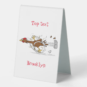 Funny running cool chicken cartoon illustration