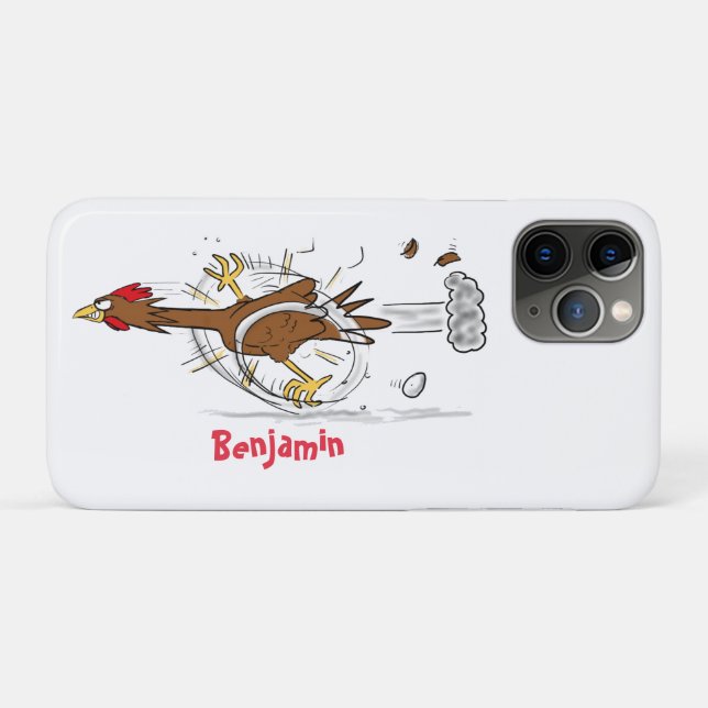 Funny running cool chicken cartoon illustration Case-Mate iPhone case (Back (Horizontal))