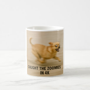 funny running dog mug