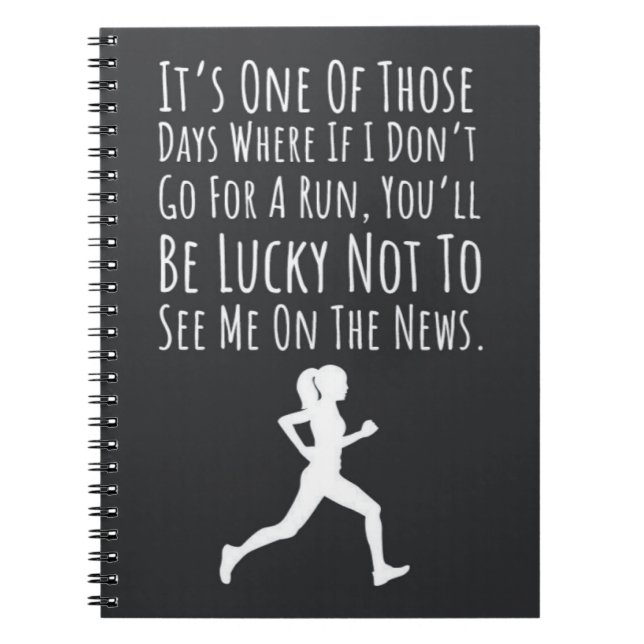 Funny Running Gift For Runners Female For Her  Notebook (Front)