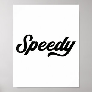 Funny Running Gifts Speedy , Uni-adults, Blue, Sma Poster