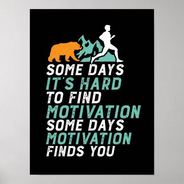 Funny Running Motivation To Run Chased By Bear Poster (Front)