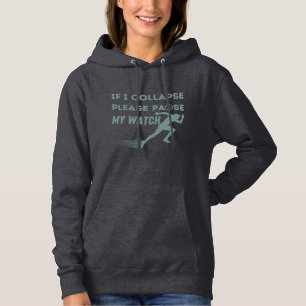funny running pause my watch vintage marathon hoodie