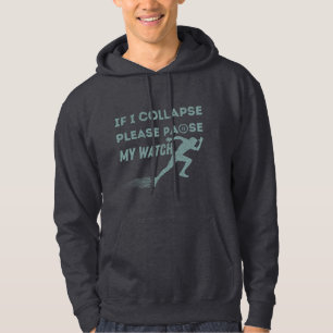 funny running pause my watch vintage marathon hoodie