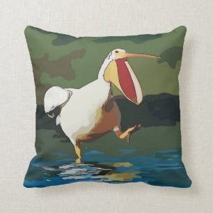Funny Running Pelican Cushion