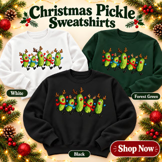 Funny Running Pickle Reindeer Christmas Sweatshirt