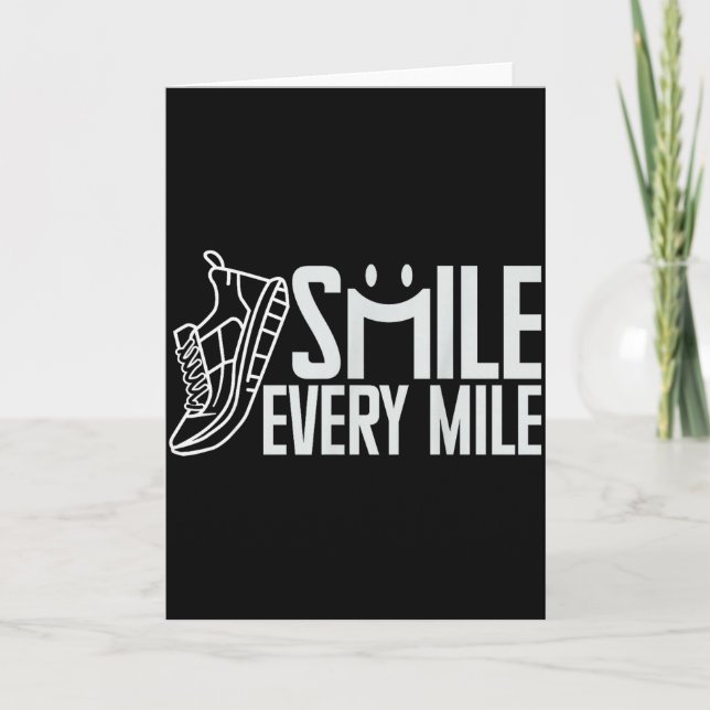 Funny Running Runner Smile Every Mile Cool Graphic Card (Front)