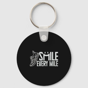 Funny Running Runner Smile Every Mile Cool Graphic Key Ring
