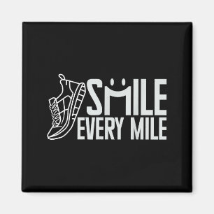 Funny Running Runner Smile Every Mile Cool Graphic Magnet