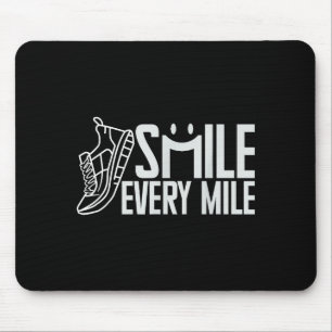 Funny Running Runner Smile Every Mile Cool Graphic Mouse Mat
