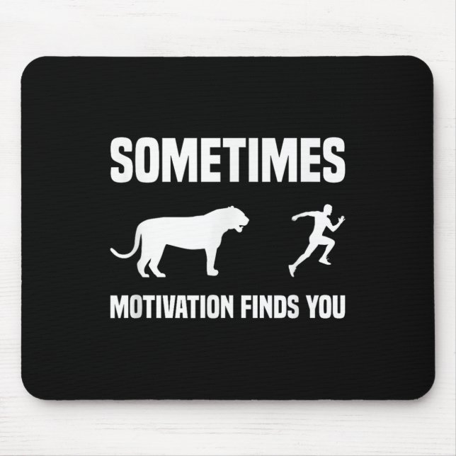 Funny Running Shirt Sport Runner Tiger Motivation  Mouse Mat (Front)