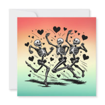Funny Running Skeleton Valentine's Day Pillow