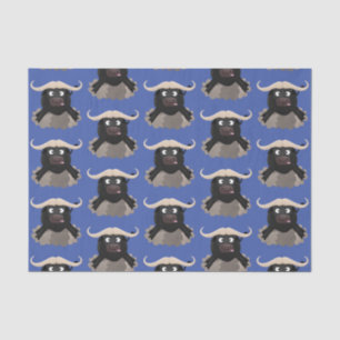 Funny running water buffalo cartoon tissue paper