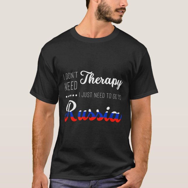 Funny Russia Summer Vacation Travel Souvenir Quote T-Shirt (Front)
