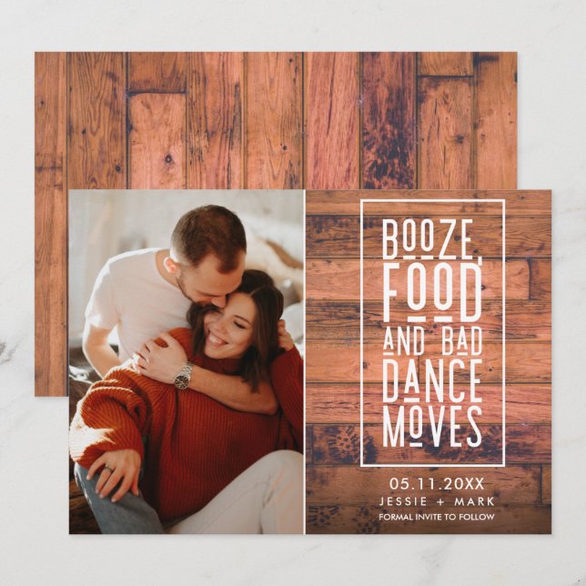 Funny Rustic Photo Wedding  Save The Date (Front/Back)