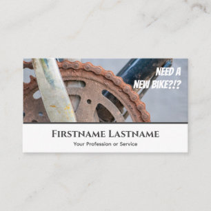 Funny rusty bicycle chain for Bicycle Repair Shops Business Card