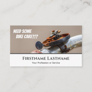Funny rusty bike bell for Bicycle Repair Shops Business Card