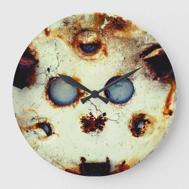 Funny Rusty Large Clock (Front)