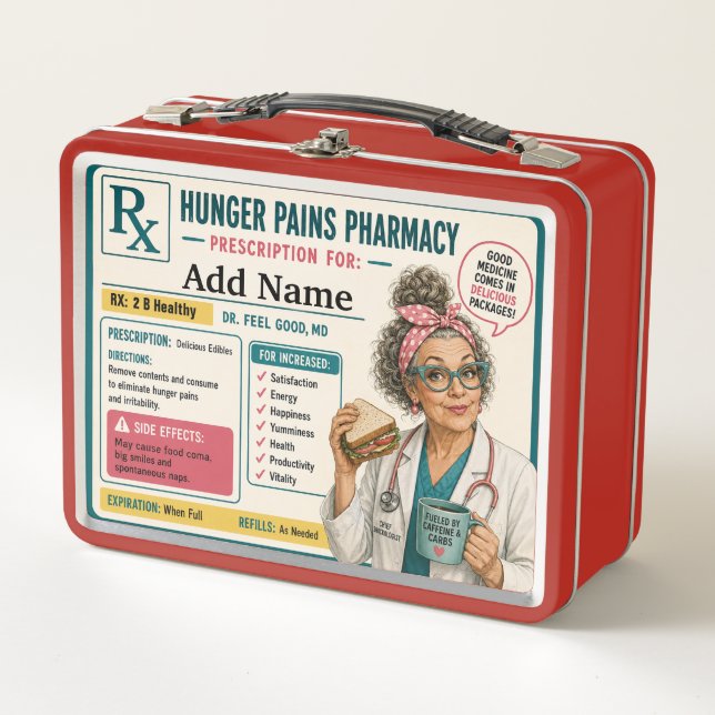 Funny RX Custom Metal Lunch Box (Front)
