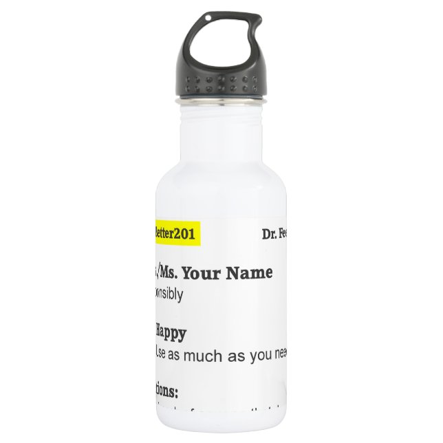 Funny rx prescription 532 ml water bottle (Front)
