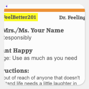 Funny rx prescription square sticker