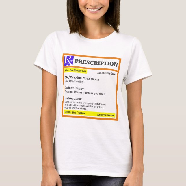 Funny rx prescription T-Shirt (Front)