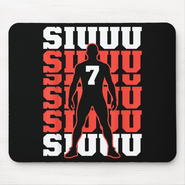 Funny s Soccer Fan Lovers Siuuuu Soccer Player Mouse Mat (Front)