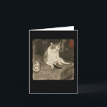 Funny Sad Cat Smoking Meme Sumi-e Japanese Art Kit Card<br><div class="desc">Funny Sad Cat Smoking Meme Sumi-e Japanese Art Kitten Lover</div>