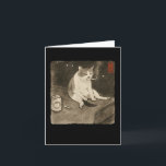 Funny Sad Cat Smoking Meme Sumi-e Japanese Art Kit Card<br><div class="desc">Funny Sad Cat Smoking Meme Sumi-e Japanese Art Kitten Lover</div>