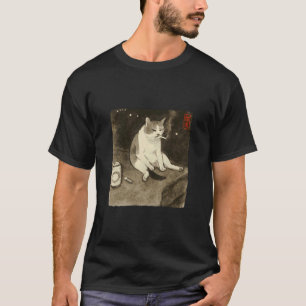 Funny Sad Cat Smoking Meme Sumi-e Japanese Art Kit T-Shirt