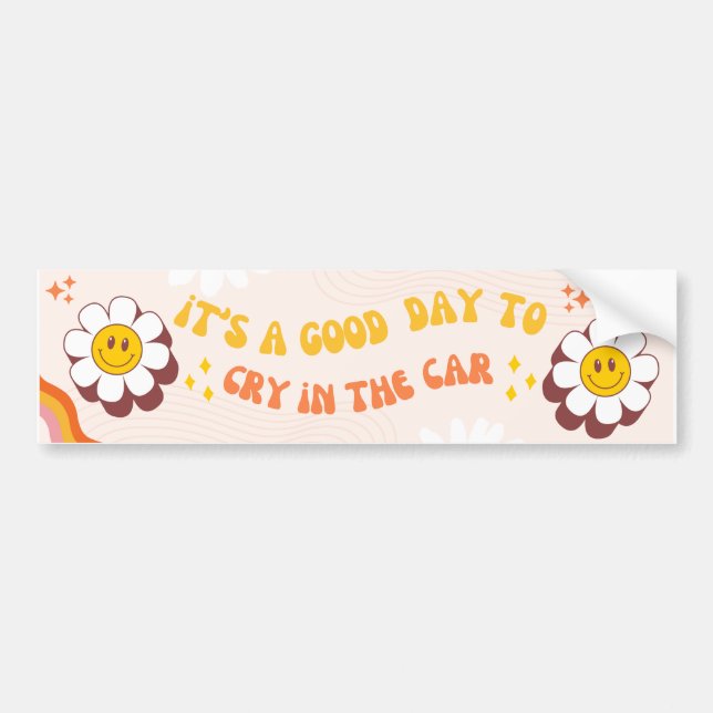 Funny Sad Meme Crying Retro Bumper Sticker  (Front)