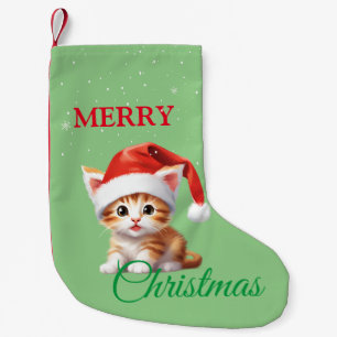 Funny Safari animals Cat Santa Christmas Costume Small Christmas Stocking