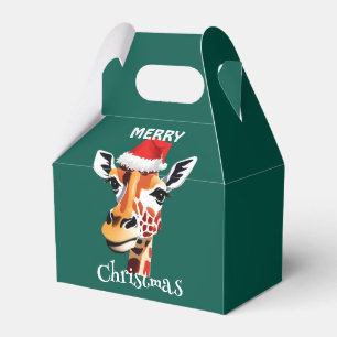 Funny Safari animals Giraffe Santa Xmas party Favour Box