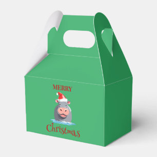 Funny Safari animals HIPPO Santa Christmas Costume Favour Box