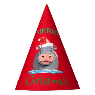 Funny Safari animals HIPPO Santa Christmas Costume Party Hat