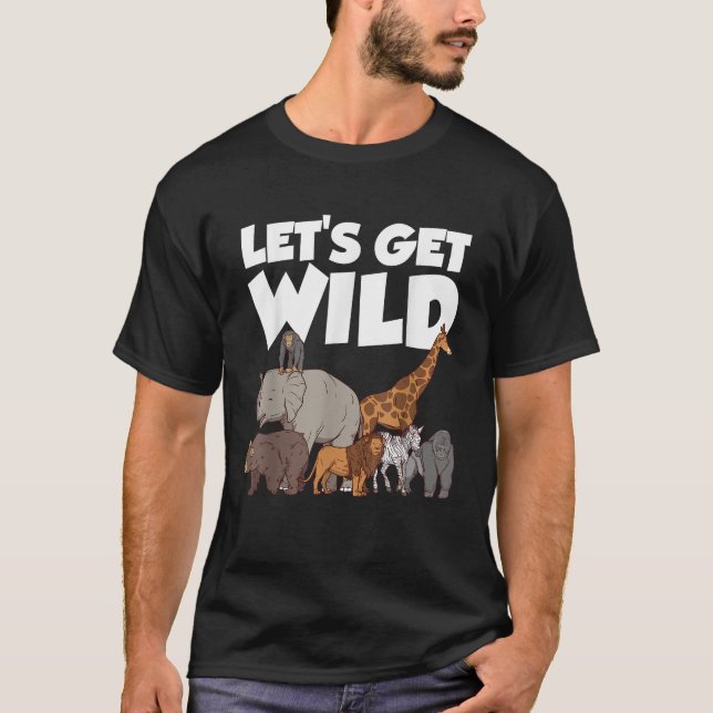 Funny Safari Art For Kids Boys Girls Zookeeper Saf T-Shirt (Front)