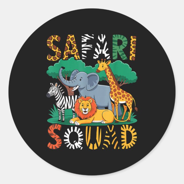 Funny Safari Costume For Kids Men Women Africa Saf Classic Round Sticker (Front)