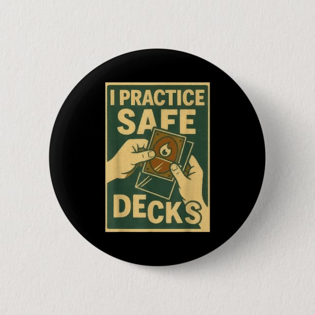 Funny Safe Decks Trading Card Game Pun Humor  6 Cm Round Badge (Front)