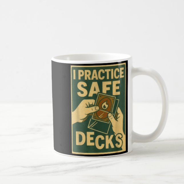 Funny Safe Decks Trading Card Game Pun Humor  Coffee Mug (Right)