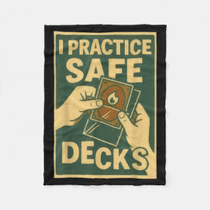 Funny Safe Decks Trading Card Game Pun Humor Fleece Blanket
