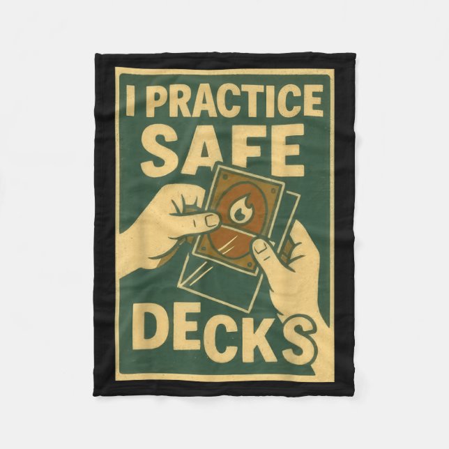 Funny Safe Decks Trading Card Game Pun Humor  Fleece Blanket (Front)