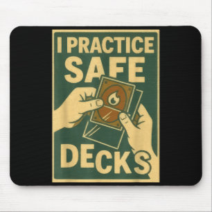 Funny Safe Decks Trading Card Game Pun Humor  Mouse Mat