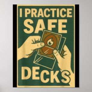 Funny Safe Decks Trading Card Game Pun Humor Poster