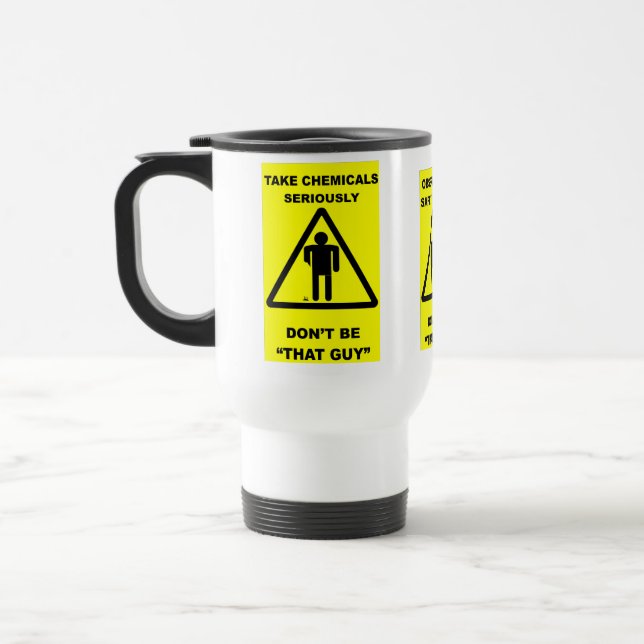 Funny Safety Travel Mug (Left)