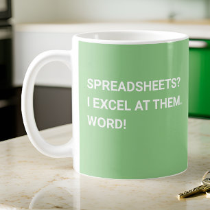 Funny Sage Green Spreadsheet  Coffee Mug