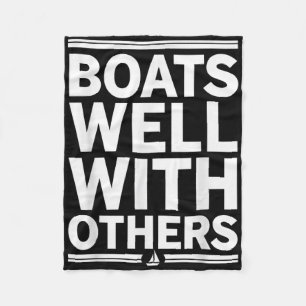 Funny Sail Nautical Design With Clic Ship  Fleece Blanket