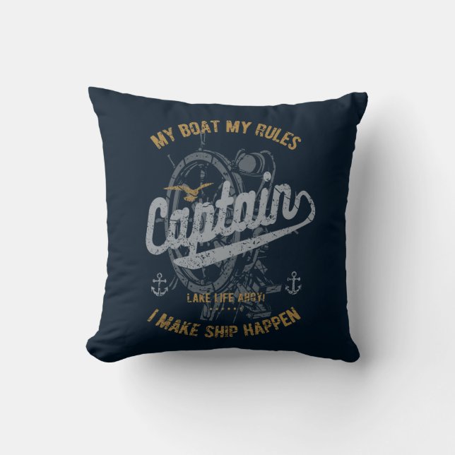 Funny Sailor Gift, Sailing Gifts Captain Retro Cushion (Front)