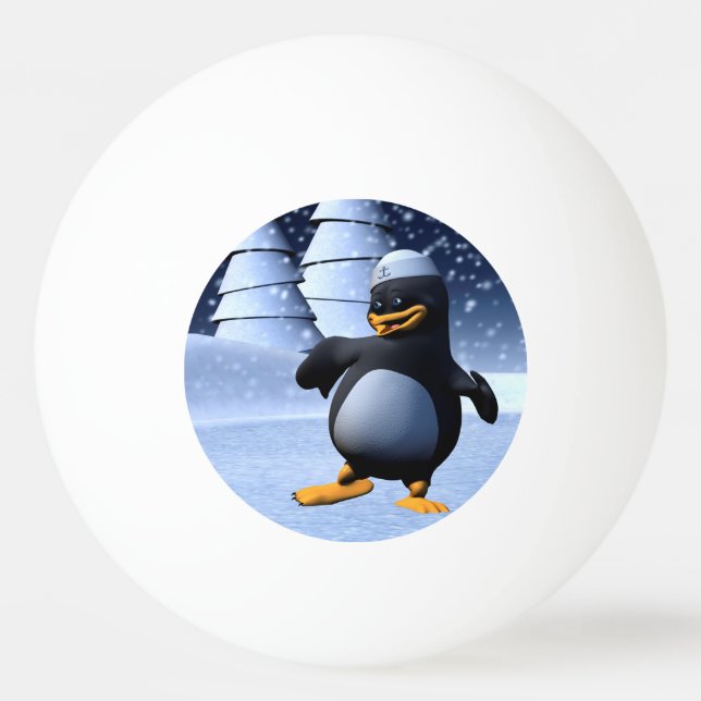 Funny Sailor Penguin Dancing Ping Pong Ball (Front)