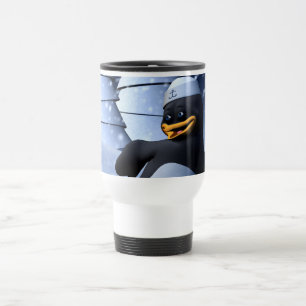 Funny Sailor Penguin Dancing Travel Mug